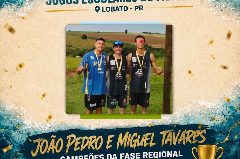 João Pedro e Miguel Tavares conquistam título da fase regional dos Jogos Escolares do Paraná